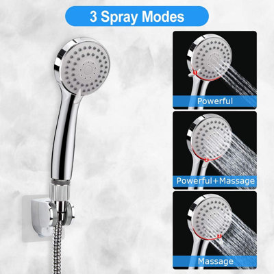 Pomme de douche à pluie haute pression en acier inoxydable 10 pouces avec baguette et bras d'extension
