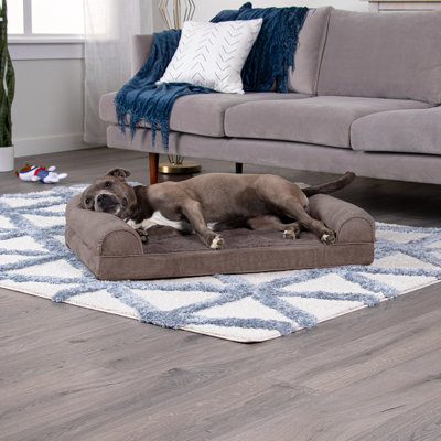 Quilted Orthopedic Bolster Sofa Pet Bed