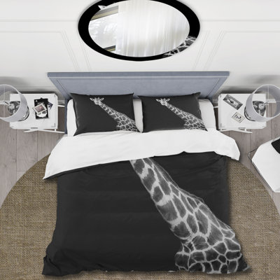 Close Up Portrait Of A Giraffe I - Farmhouse Duvet Cover Set - Microfiber Polyester