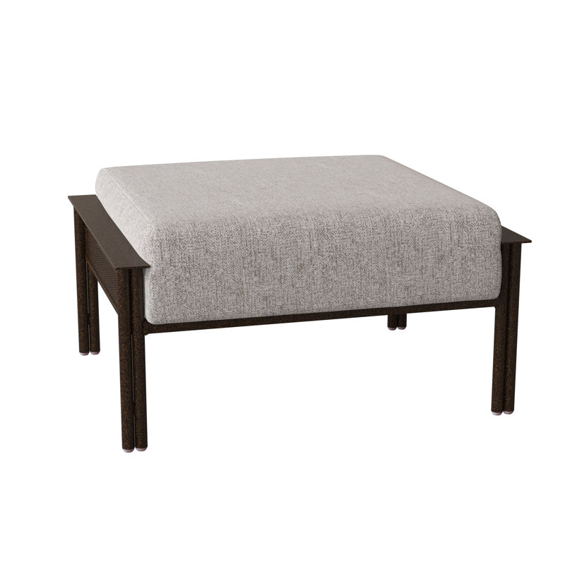 Jax Outdoor Ottoman, Chestnut Brown, Canvas Navy Sunbrella® Canvas