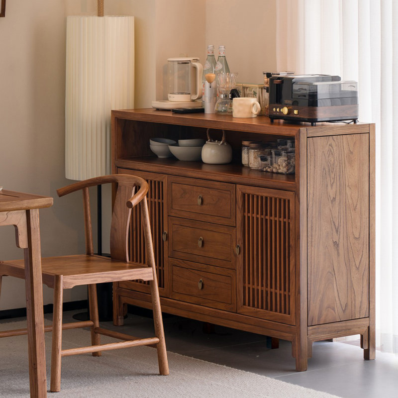Modern Walnut Solid Wood Sideboard