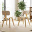 Ensemble de 4 chaises de salle à manger avec dossier ergonomique rembourré en velours Teddy pour cuisine beige et naturel-1834170981-1834170983