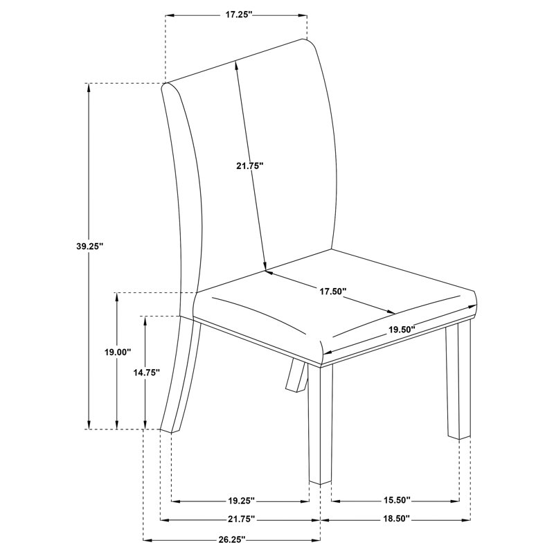 Chaise d'appoint de salle à manger rembourrée beige Herran (ensemble de 2)