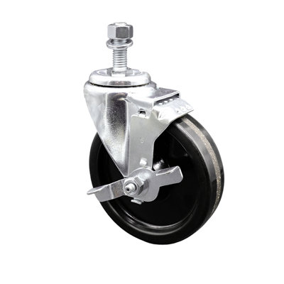 Wheel Swivel 10mm Threaded Stem Caster Set with Brake SCC