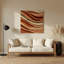 Art mural horizontal rayé en terre cuite brun et métal brun-651228147