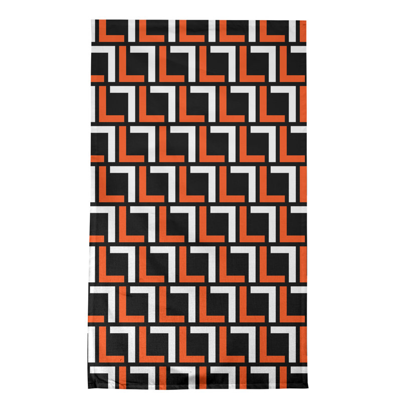 Cincinnati Tea Towel Kitchen Towel, Orange/White/Black, Polyester