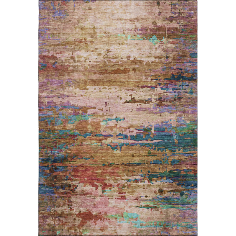 Premium Machine Washable Mayfield AMF2035 Abstract Rug, 10' x 14', Sage