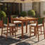 4 pièces Tabouret de bar d'extérieur vert en bois d'acacia massif et osier tissé Arly-25360128
