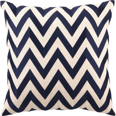 Embroidered Pillows - Zig Zag Down Filled Throw Pillow