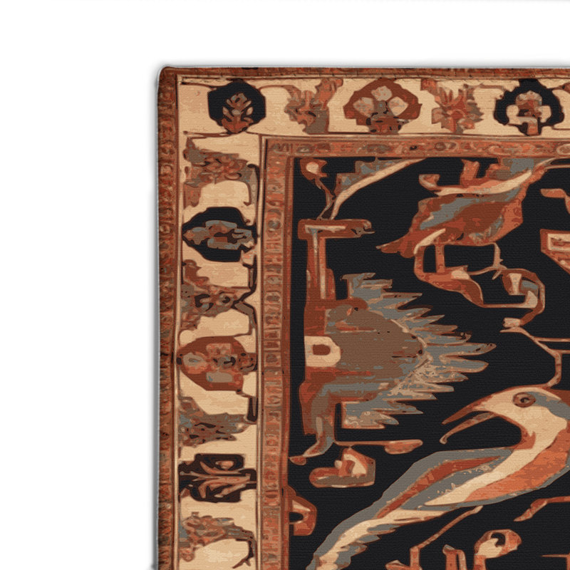 Persian Brown Indoor and Outdoor Area Rug, Rectangle 4' x 6'