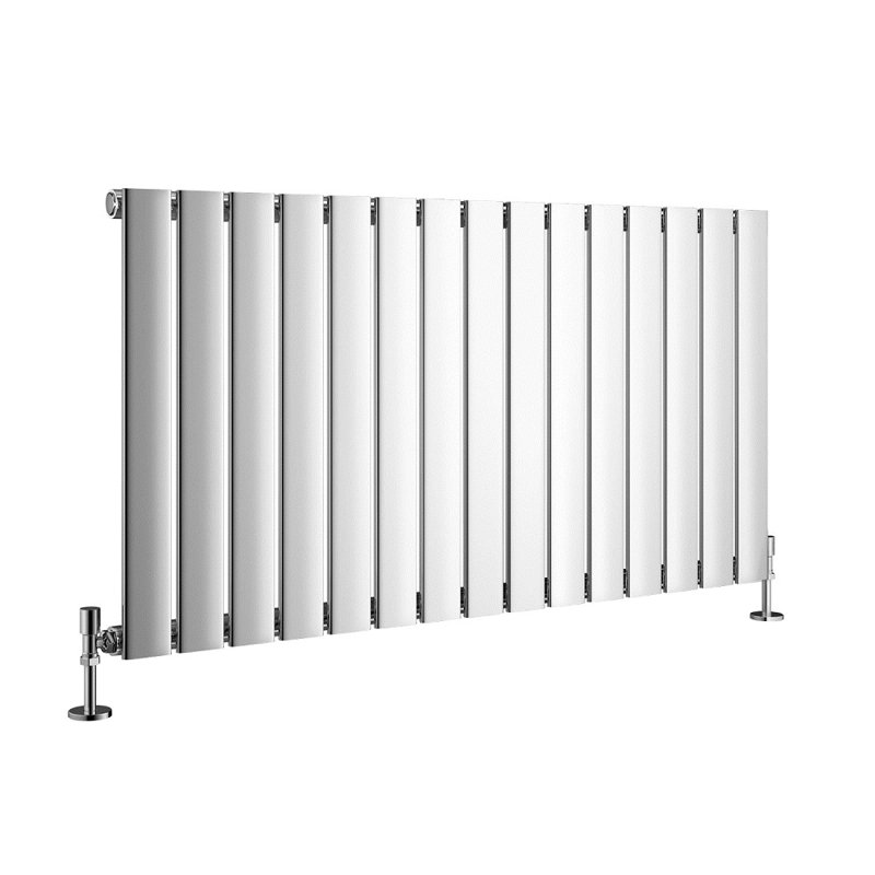 Shonta Horizontal Single Flat Panel Radiator, Chrome, 60cm H x 142.8cm W
