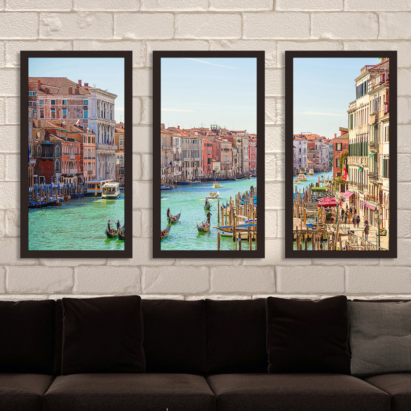 Venise, Italie - cadre photo multi-pièces, reproduction de photo, H 33,5 po x l 52,5 po x P 1 po