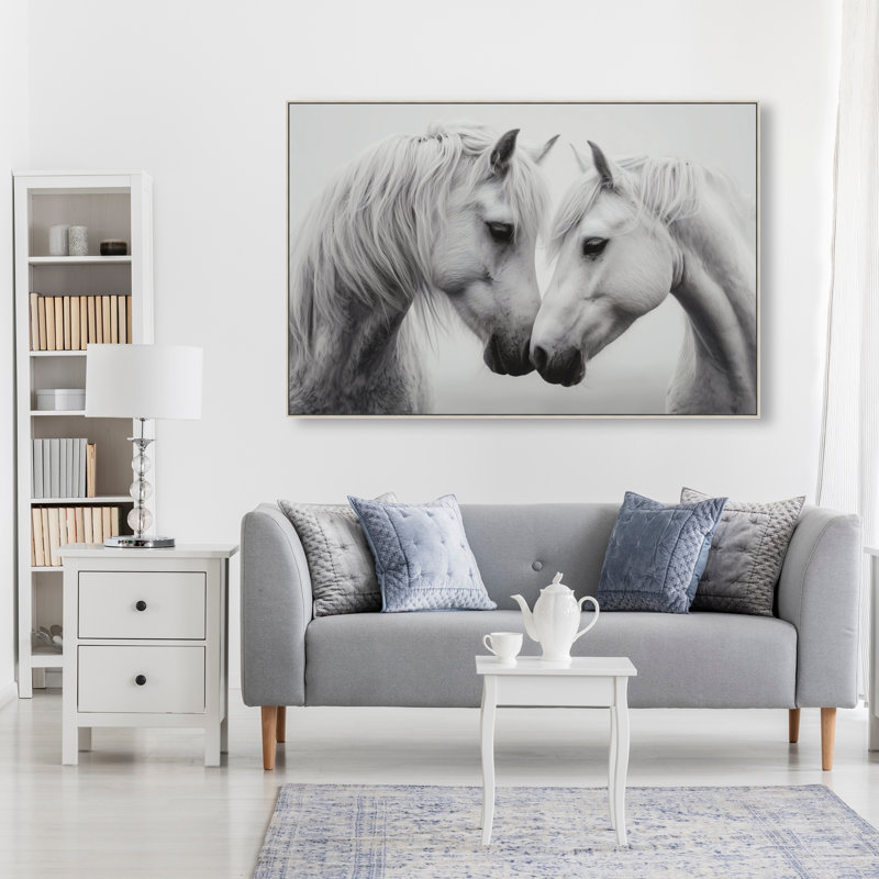 Twin Souls I Print by Oliver Gal, 21"H x 31"W, Silver Floater Frame