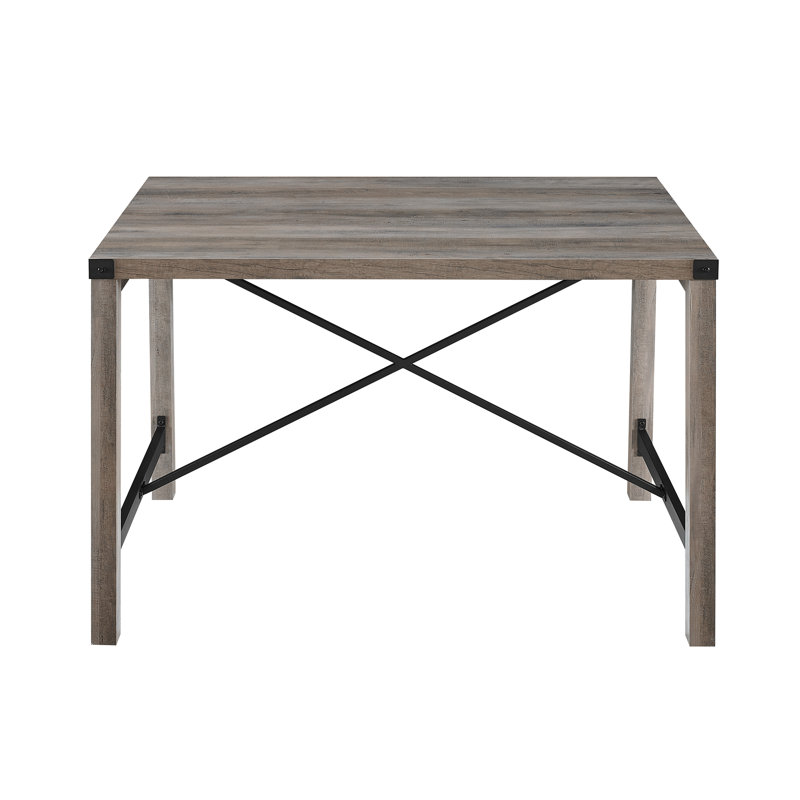 Alicia Metal Base Dining Table, Grey Wash