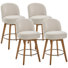 Tabouret de comptoir pivotant 26 po 4PCS avec structure en bois massif et dossier moyen