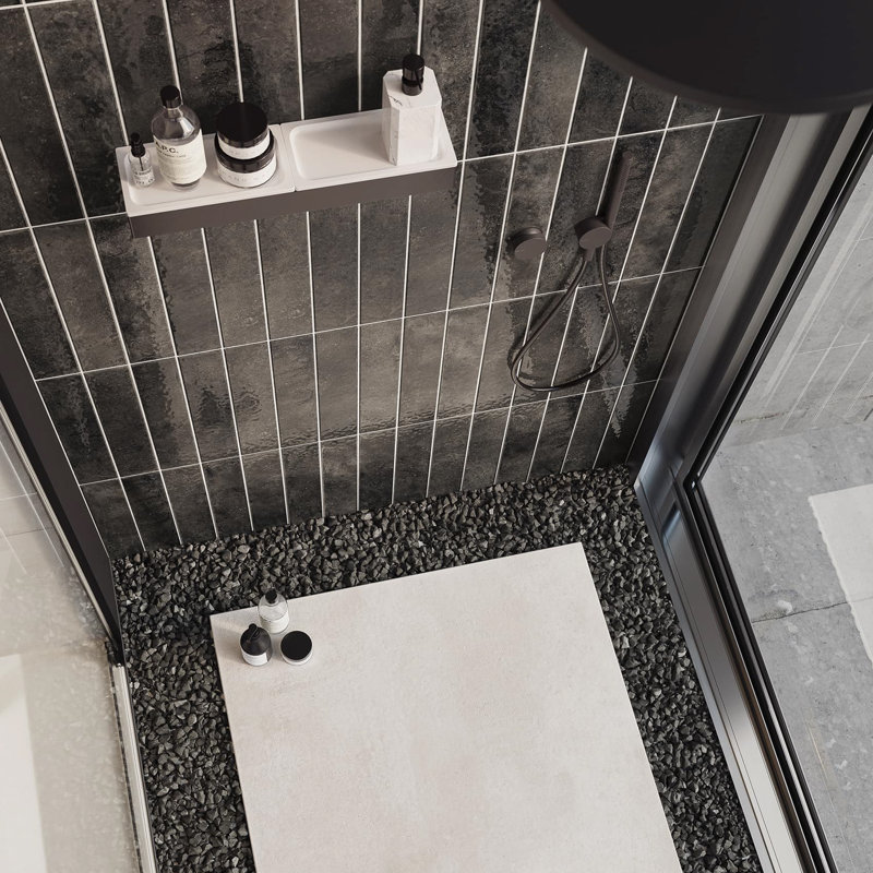 Carrelage mural en porcelaine 3 "x 16" Progetto, Noir
