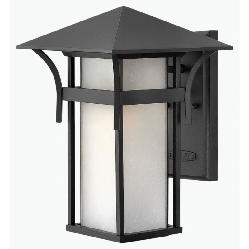 Harbor Outdoor Wall Lantern, 16.3" H x 11" W, Satin Black, MED