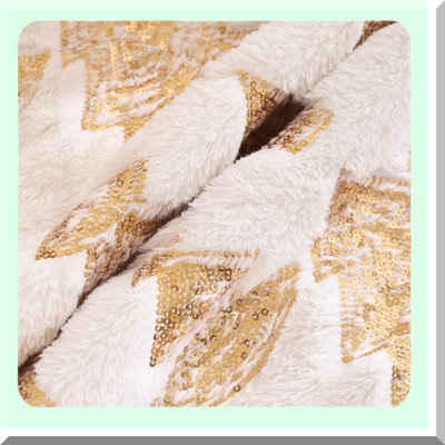 Sequin Tree Pillowcase Set - Winter Holiday Decorative Cushion Cover - White Plush Throw Pillow Case - Party Decor - Soft Cozy Bedding