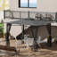Pavillon de jardin 10 pi x 12 pi avec filet, auvent à double toit pour la cour, terrasse, patio, pelouse, jardin, structure en métal ferme, gris foncé 2