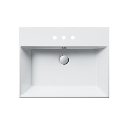 Catalano Premium 18.5'' White Fireclay Rectangular Bathroom Sink