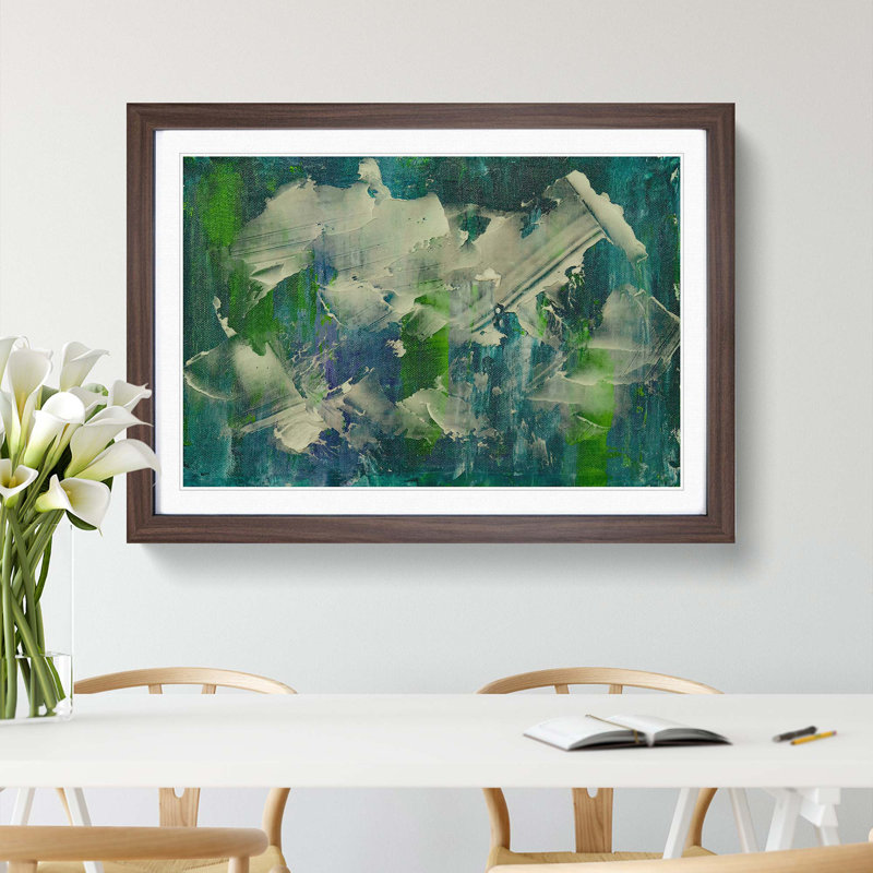 Abstract Art Painting Vol.154 by S.Johnson - Framed Print, 62cm H x 87cm W x 2cm D, Walnut Framed