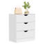 Commode 3 tiroirs pour chambre à coucher avec tiroir en tissu PU, commode blanche avec structure en bois, grand rangement, petite commode pour placard, salon, couloir, blanc-515446669