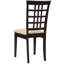 Chaise cappuccino et beige (2) - dossier à motif géométrique, 2 chaises confortables avec coussins