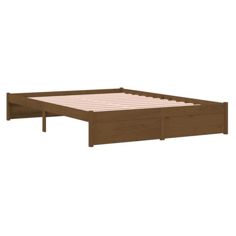 Bed Frame Solid Wood, honey brown, Small Double (4')