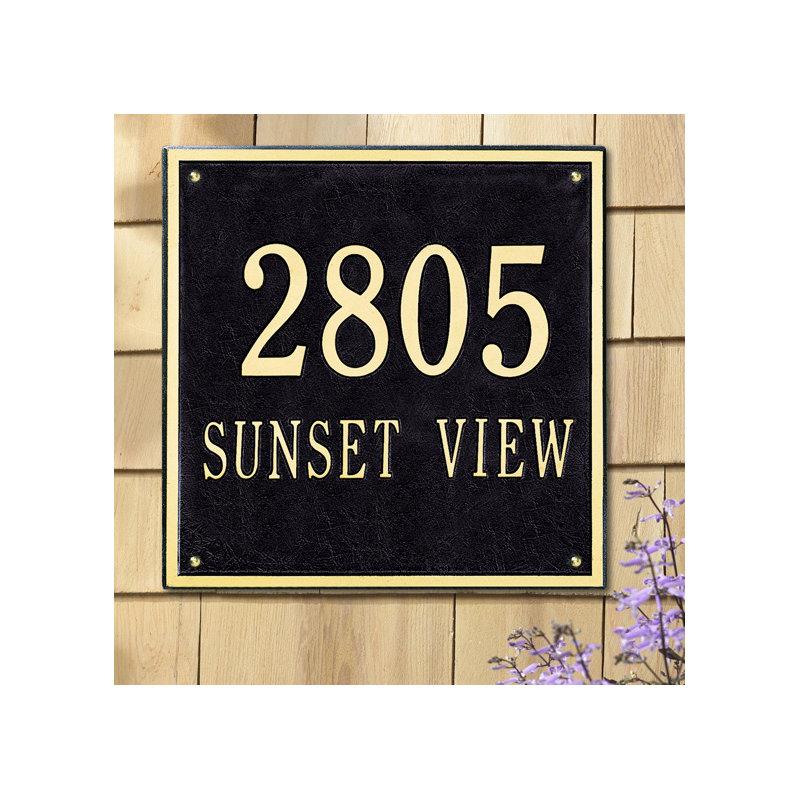 2-Line Wall Address Plaque, Yes, Antique Copper