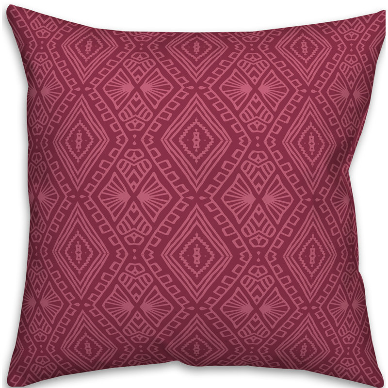 Coussin Tribal, 20 po X 20 po, Mauve