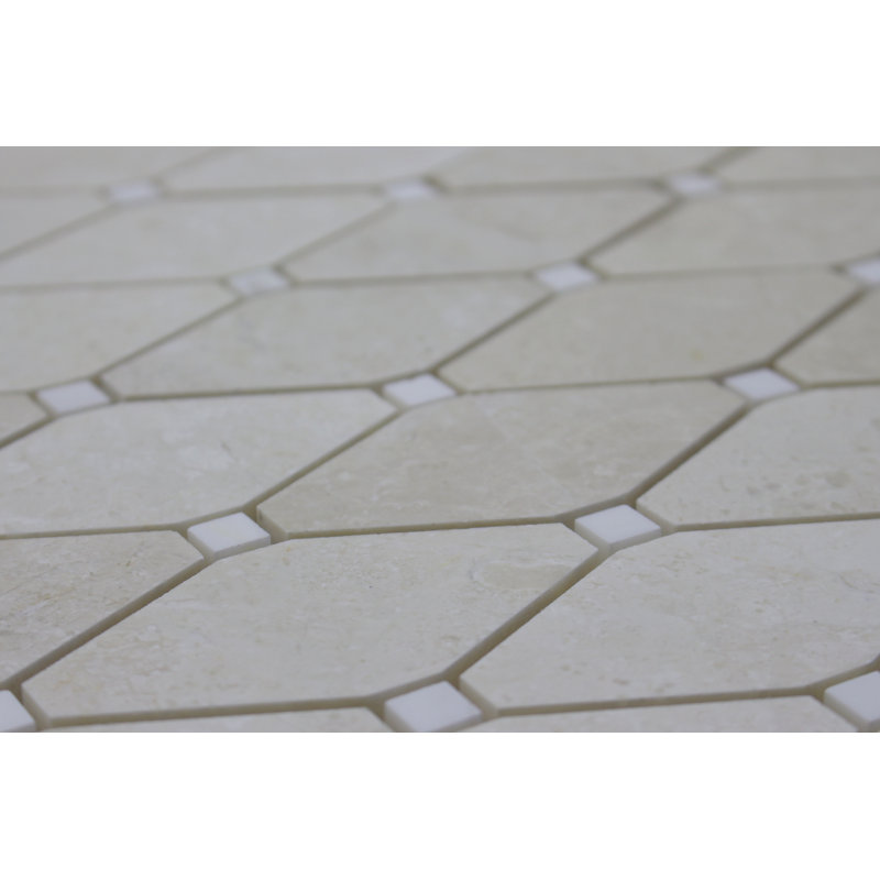 2" x 4" Marble Octagon and Dot Mosaic Tile