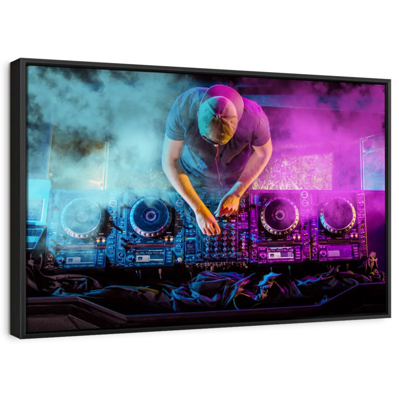 DJ At The Turntable Canvas Print, 13" H x 19" W