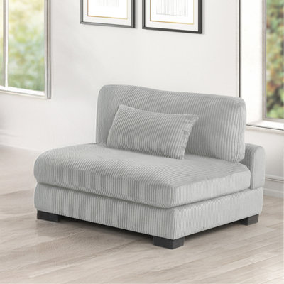 Chaise sans accoudoirs rembourrée en velours côtelé Modern