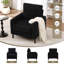 Élégante chaise d'appoint rembourrée en tissu avec pieds robustes en bois massif-1344559609