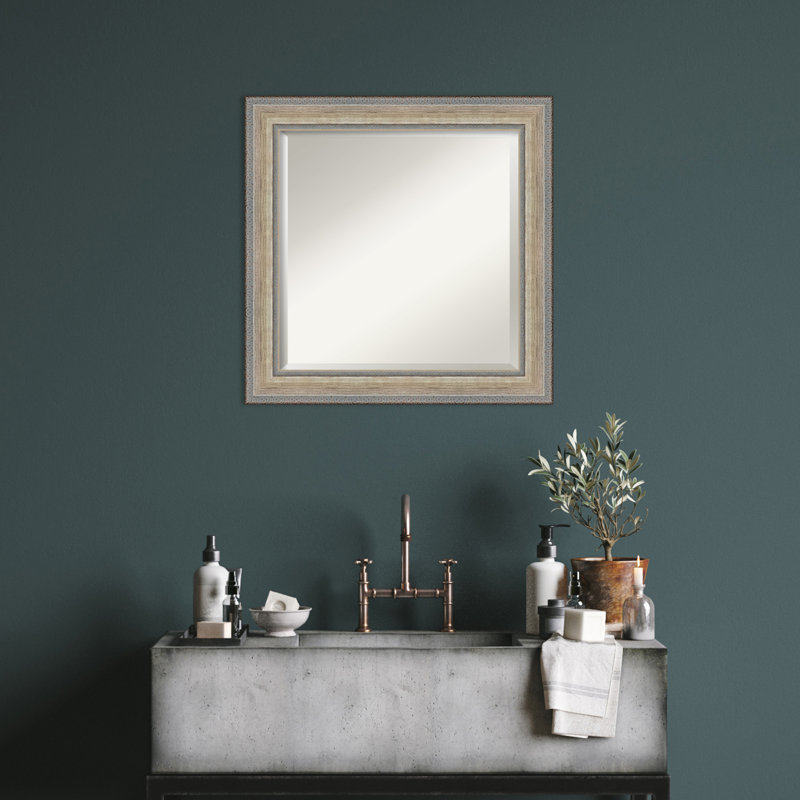 Carlianne Wall Mirror, H 35,25 po x l 45,25 po, Rectangulaire, Argent / Naturel