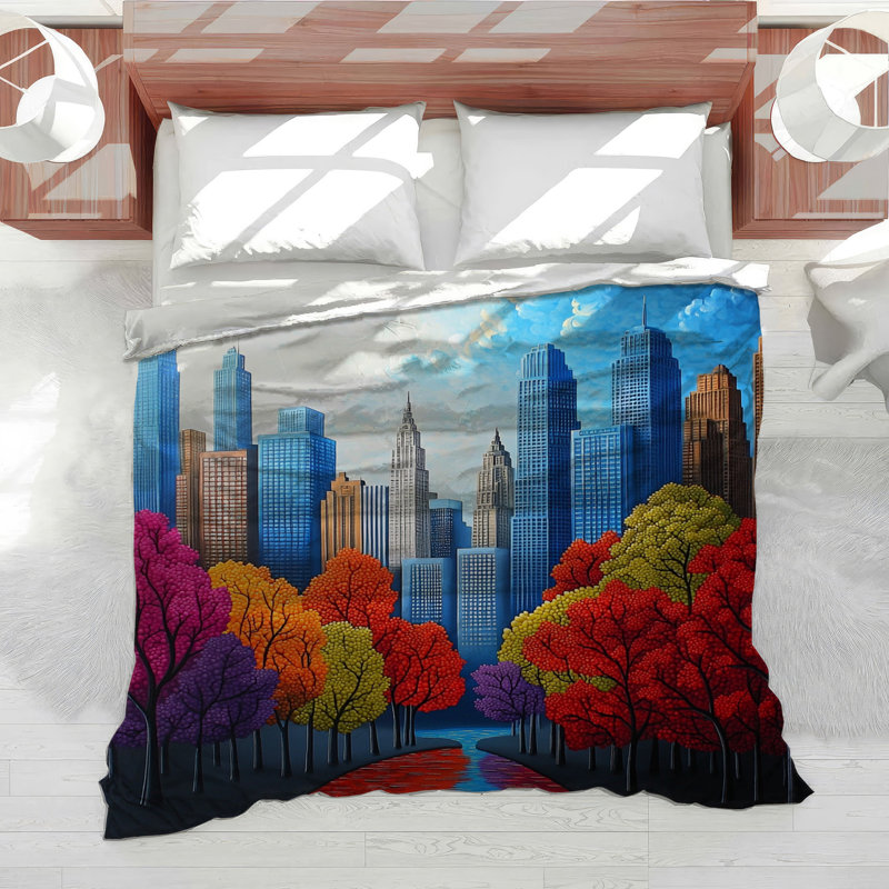 Édredon City Skyline Bedding Cityscape Metropolitan, Édredon simple