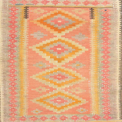 Tapis rose/jaune contemporain