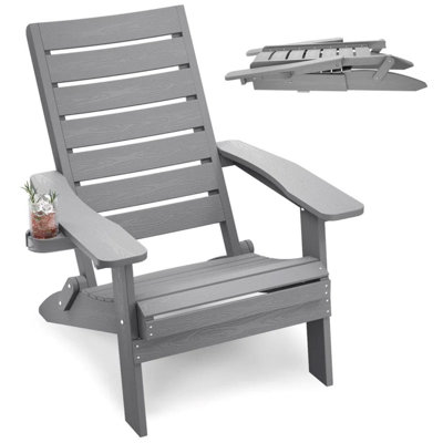 Outdoor All Weather HIPS Folding Oversized Adirondack Chair by Ivy Bronx
