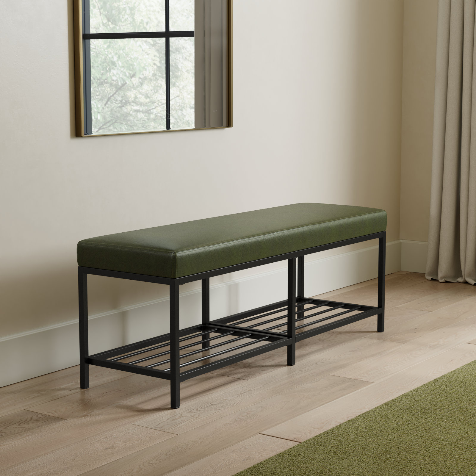 Dyer Storage Bench, Green