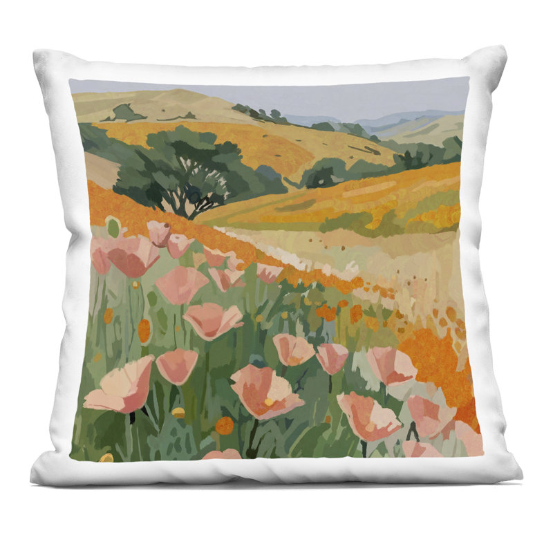 Coussin California Poppies Meadow, imprimé par Amelia Noyes