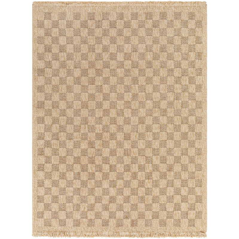 Modern Outdoor Rug, Chequered Stain Resistant Easy to Clean Rug For Patio, Balcony, Decks & Garden, Rectangle 120 x 170 cm
