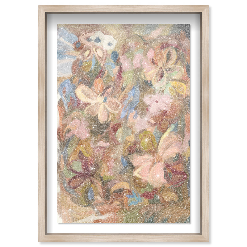 Moving Eden II Shadowbox Abstract Print by Oliver Gal, Black Frame, 10 x 15, 16.5"H x 11.5"W, Natural Oak Shadowbox