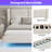 Modern Style Velvet Fabric Floating Bed Frame With LED Lights Wingback Upholstered Bed No Box Springs Needed, Size,-1710353285-1710353284