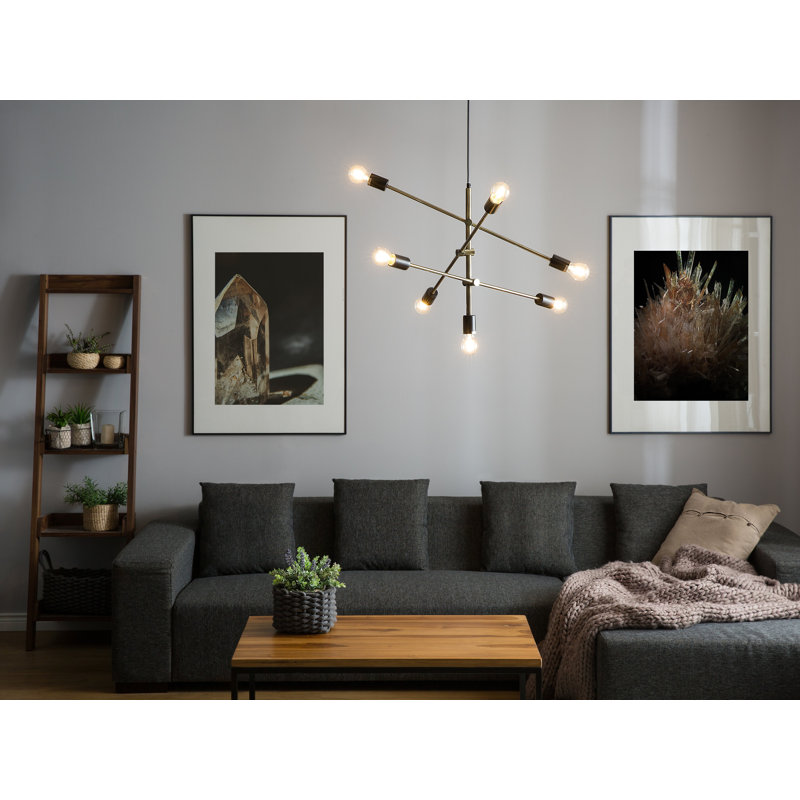 Milano 7 - Light Brass/Black Pendant