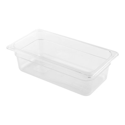 Restaurantware-4 Inch Deep Food Pans, 10 1/3 Size Commercial Food Storage Container - Freezable, Break-Resistant, Clear Plastic Cold Pans, Dishwashable, For Kitchens, Restaurants, Or Cafeterias