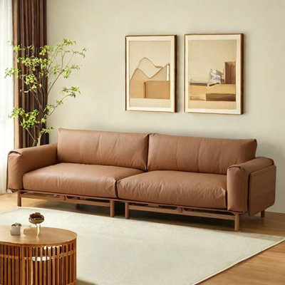 Canapé droit moderne en bois massif de luxe