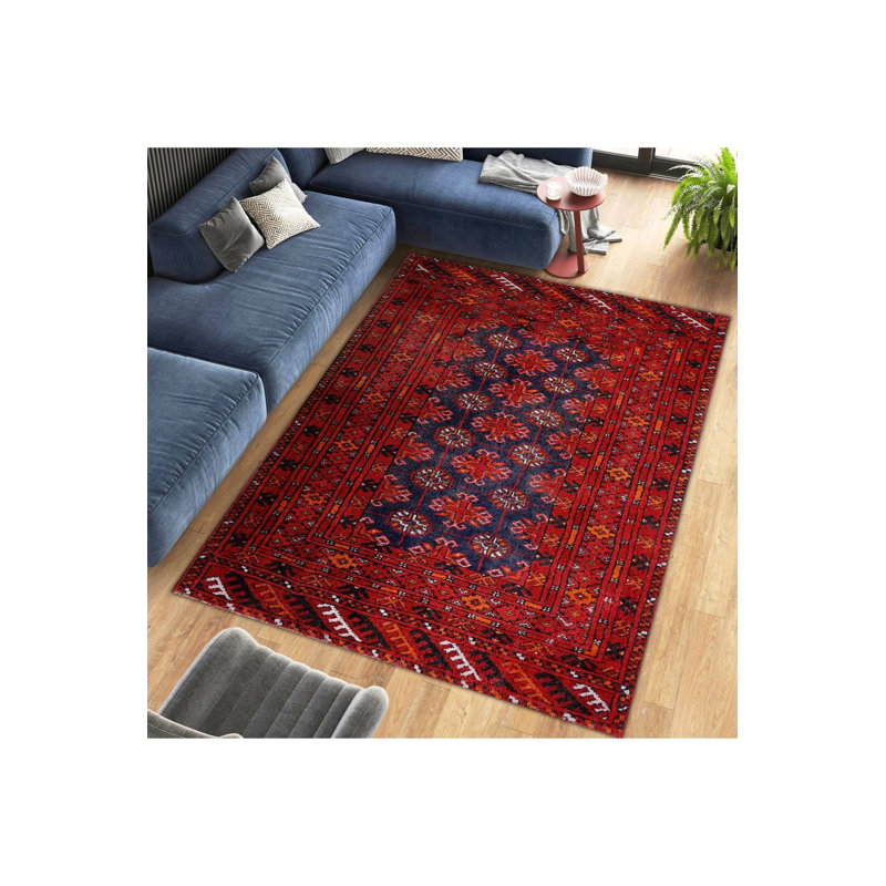 Tapis décoratif lavable marine, Tapis de couloir 3 pi 3 po x 6 pi 7 po inclus