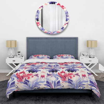Ensemble de housse de couette Pink And Purple Ikat Facade Splendor - Ikat