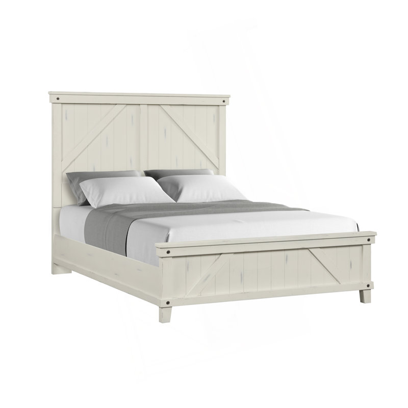 Très grand lit de style campagnard industriel en bois massif de conception classique pour un confort et un style durables