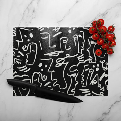 Geometric Shapes Repeating Designer Glass Chopping Board